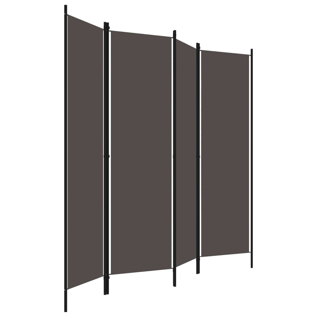 vidaXL 4-Panel Room Divider Anthracite 200x180 cm