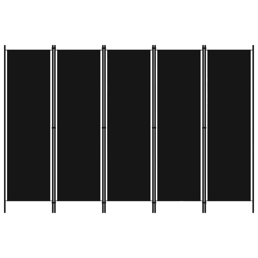 vidaXL 5-Panel Room Divider Anthracite 250x180 cm