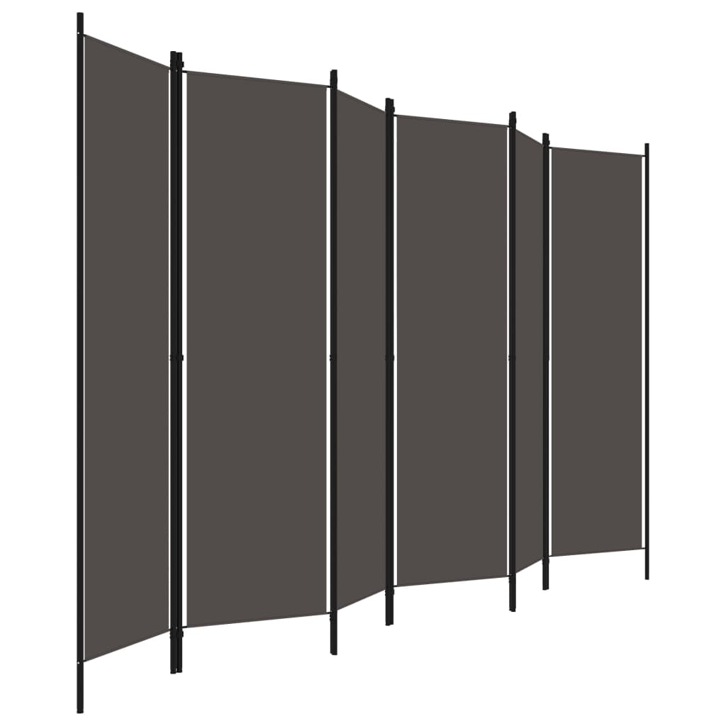 vidaXL 6-Panel Room Divider Anthracite 300x180 cm