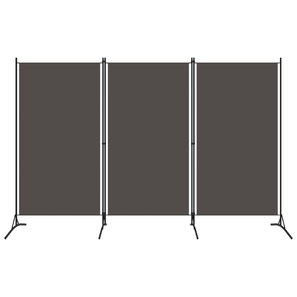 vidaXL 3-Panel Room Divider Black 260x180 cm