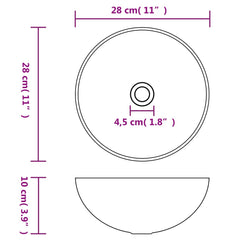 vidaXL Bathroom Sink Ceramic Matt Black Round
