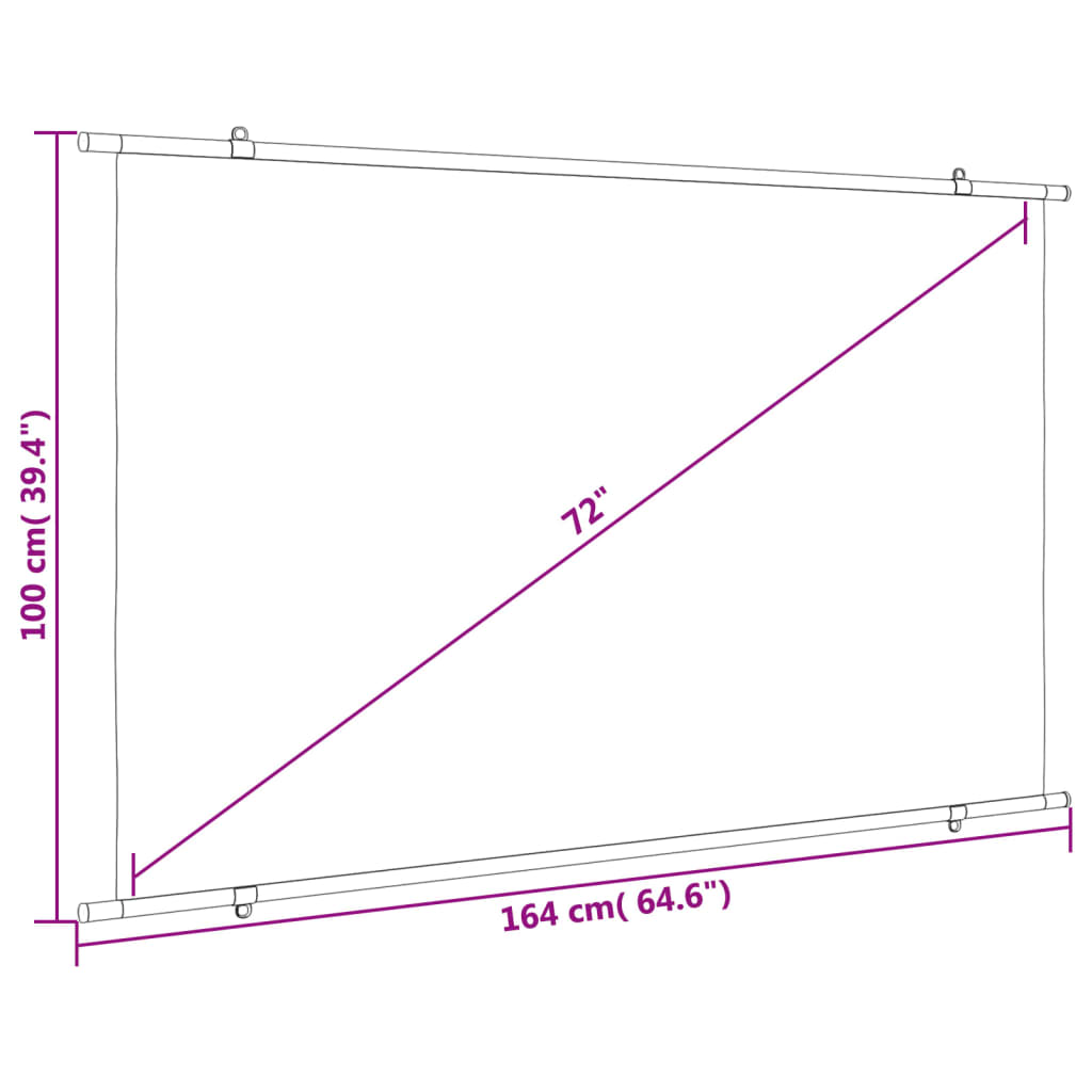 vidaXL Projection Screen 72" 16:9