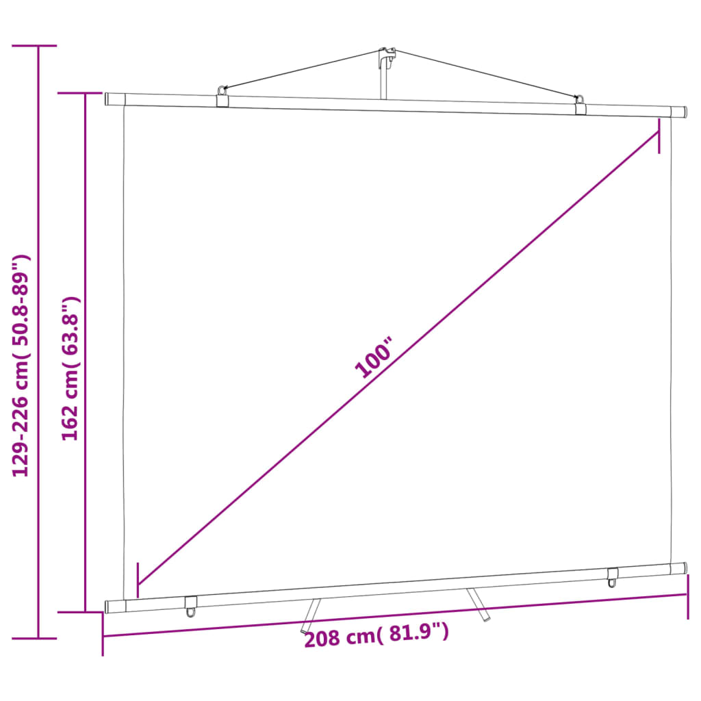 vidaXL Projection Screen with Tripod 90" 16:9