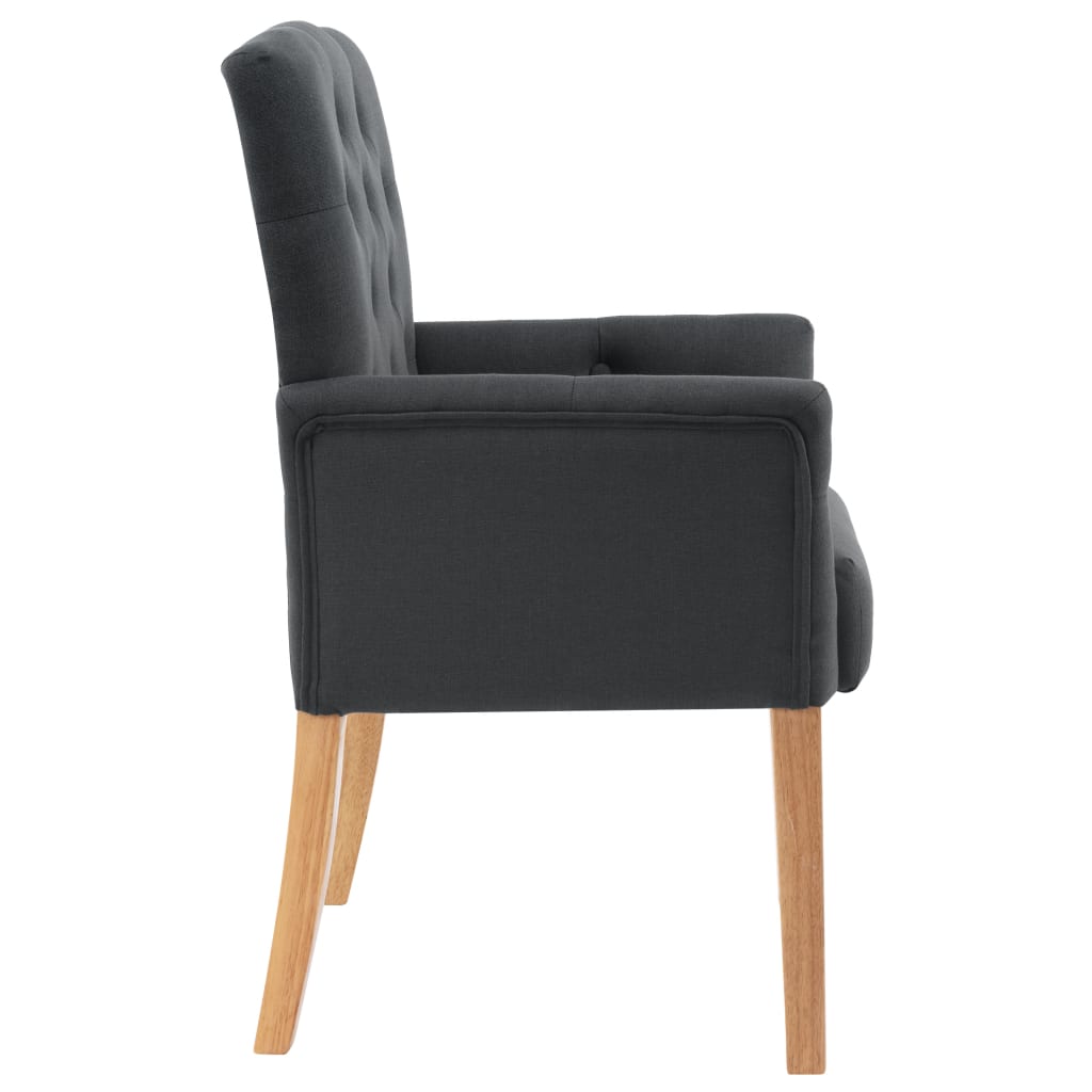 vidaXL Dining Chair with Armrests Beige Fabric