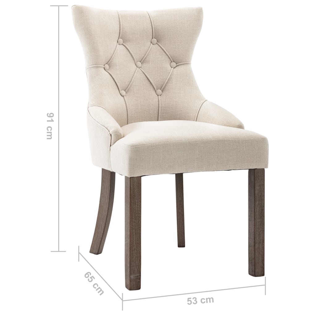 vidaXL Dining Chairs 6 pcs Beige Fabric