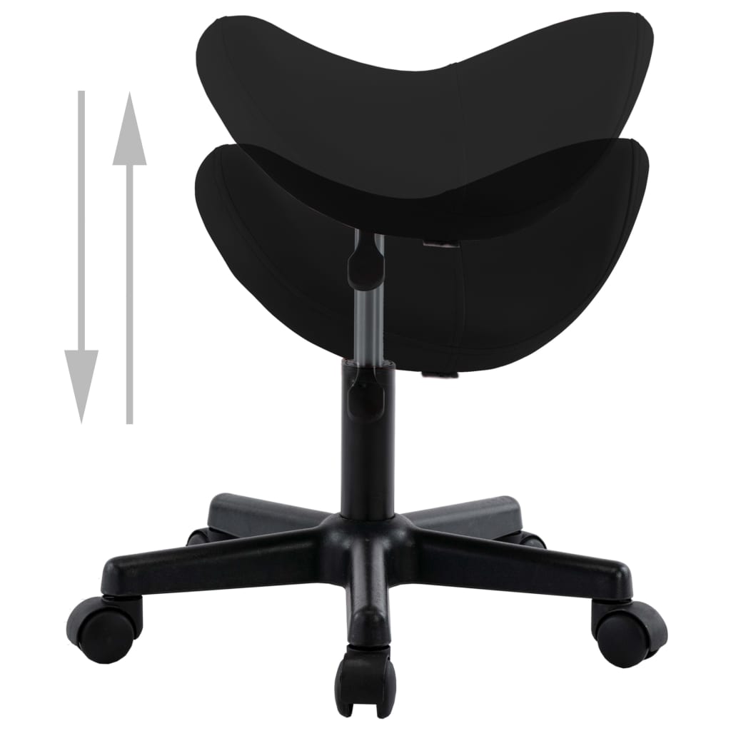 vidaXL Work Stool Black Faux Leather