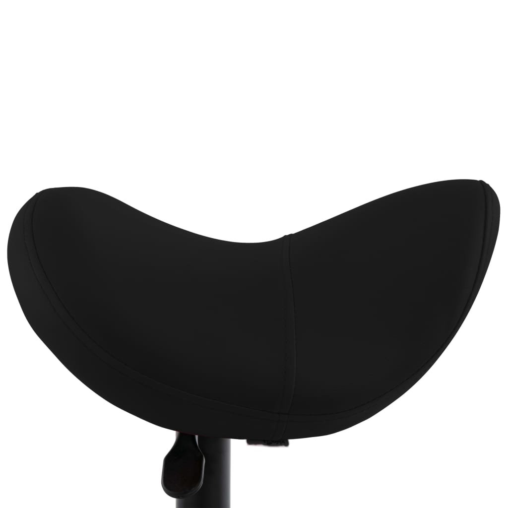 vidaXL Work Stool Black Faux Leather