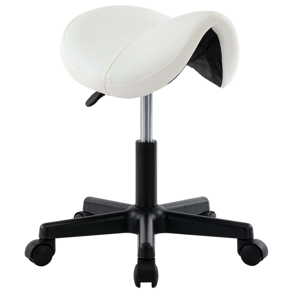 vidaXL Work Stool Black Faux Leather