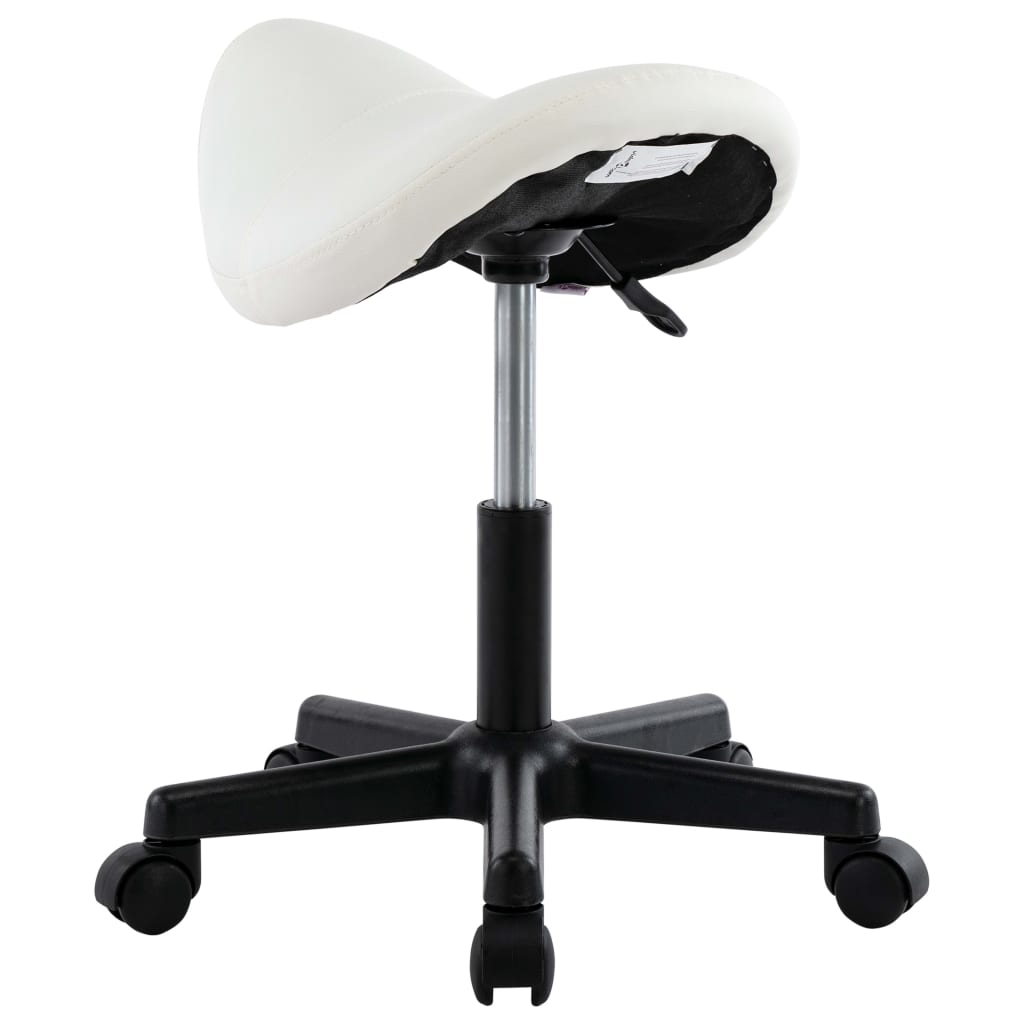 vidaXL Work Stool Black Faux Leather