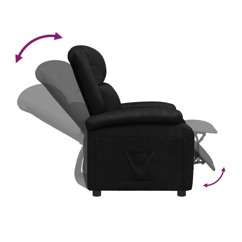 vidaXL Recliner Chair Black Faux Leather