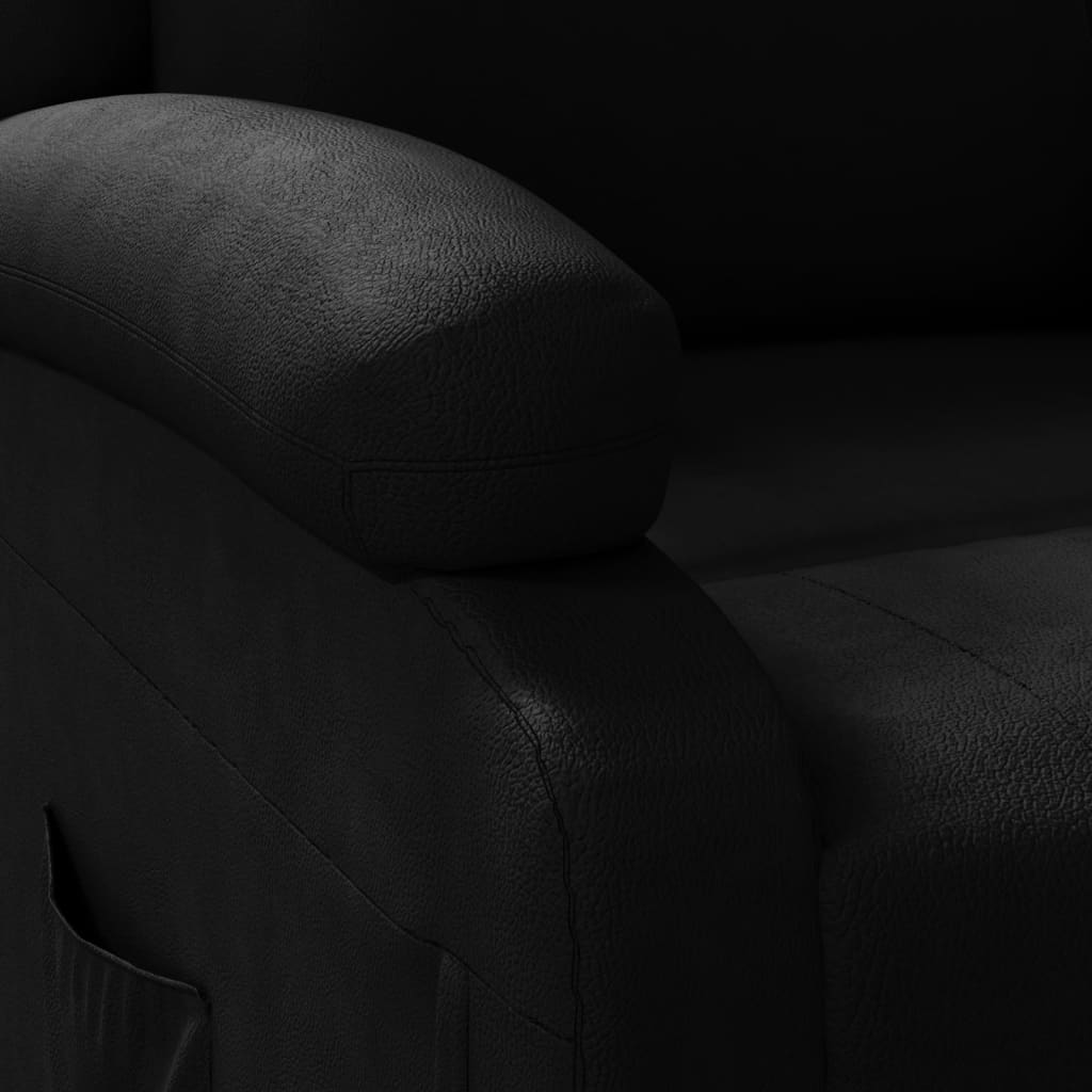 vidaXL Recliner Chair Black Faux Leather