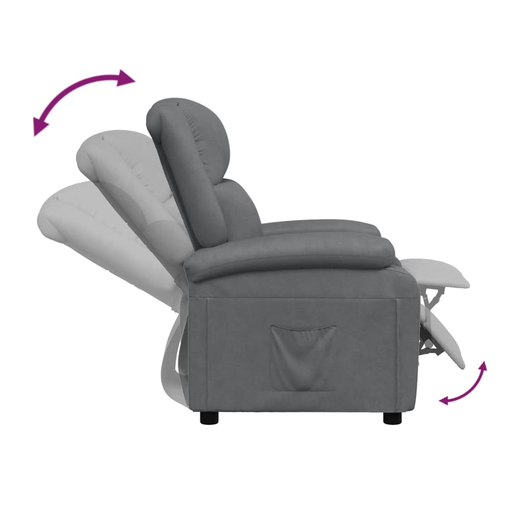 vidaXL Recliner Chair Black Faux Leather