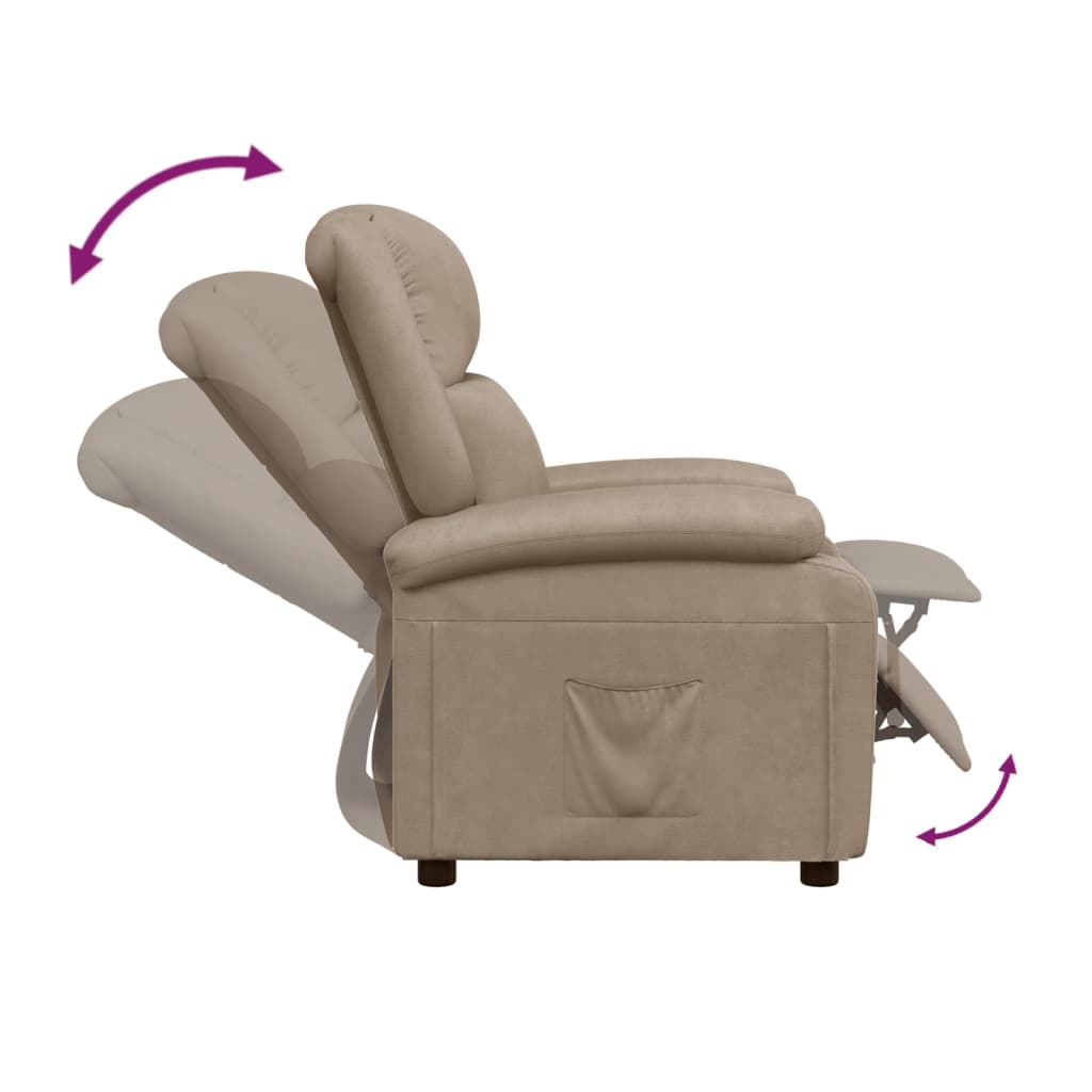 vidaXL Recliner Chair Black Faux Leather