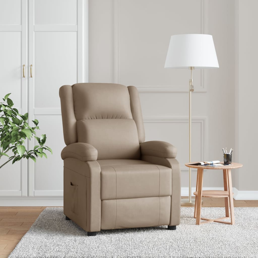 vidaXL Recliner Chair Black Faux Leather