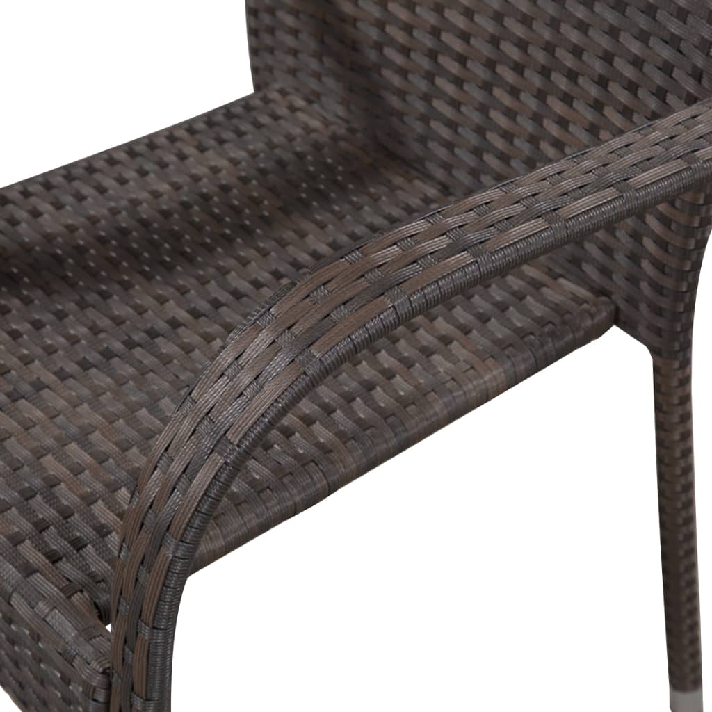 vidaXL Stackable Outdoor Chairs 6 pcs Poly Rattan Black