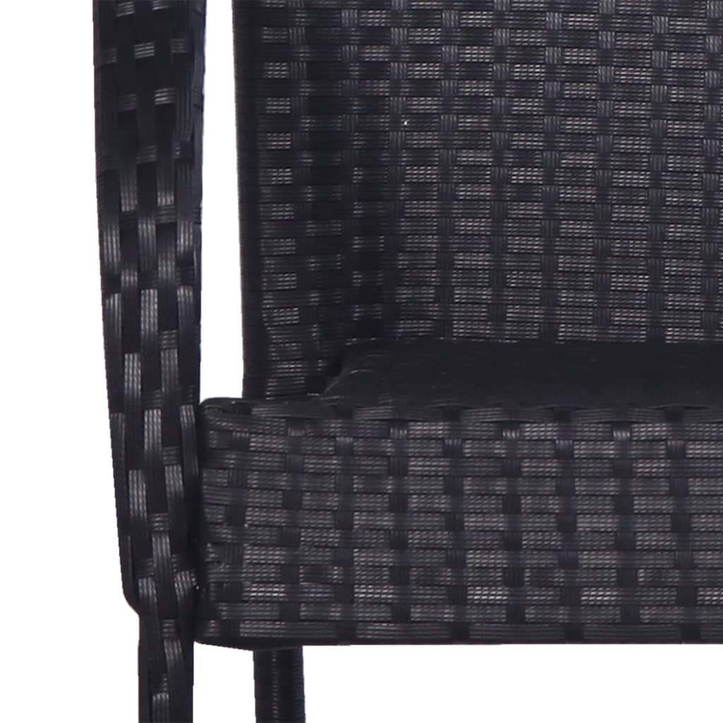 vidaXL Stackable Outdoor Chairs 6 pcs Poly Rattan Black