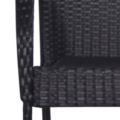 vidaXL Stackable Outdoor Chairs 6 pcs Poly Rattan Black