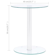 vidaXL Coffee Table Transparent 40 cm Tempered Glass