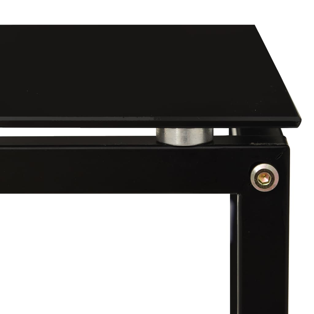 vidaXL Side Table Black 40x40x60 cm Tempered Glass