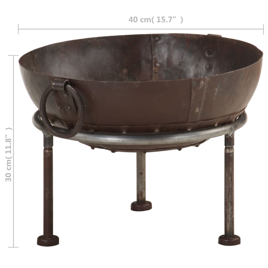 vidaXL Rustic Fire Pit �� 40 cm Iron