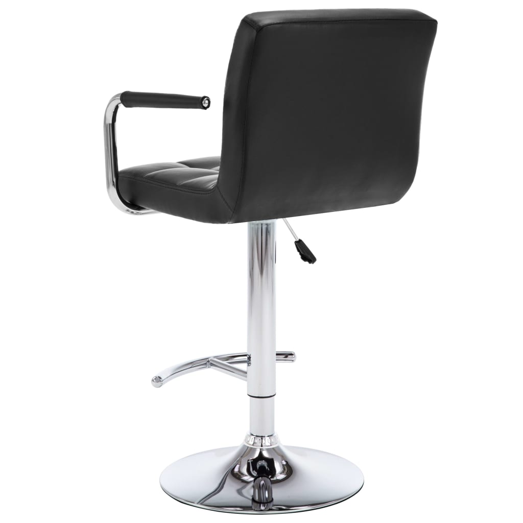 vidaXL Bar Stools 2 pcs Black Faux Leather