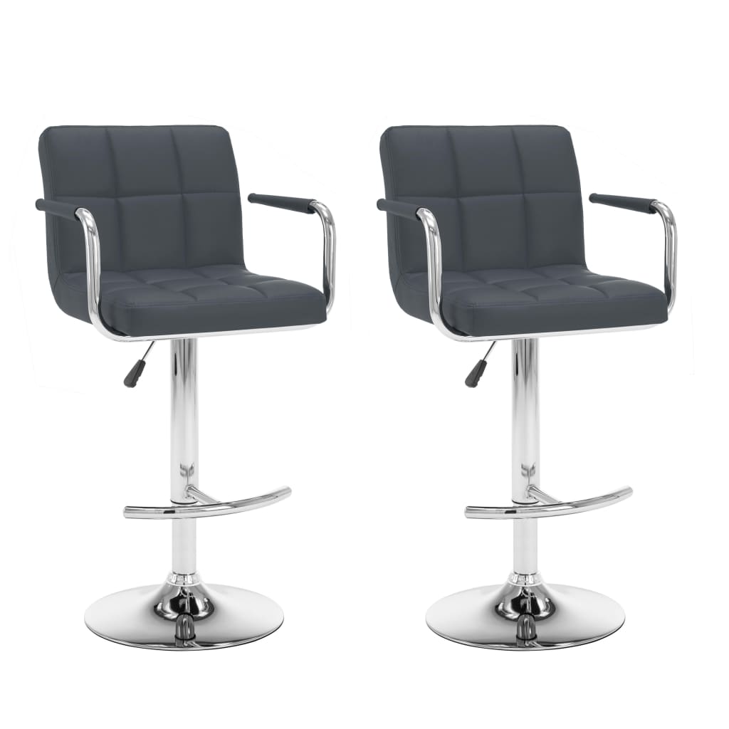 vidaXL Bar Stools 2 pcs Black Faux Leather