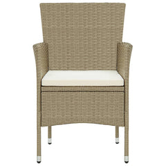 vidaXL Garden Dining Chairs 2 pcs Poly Rattan Beige