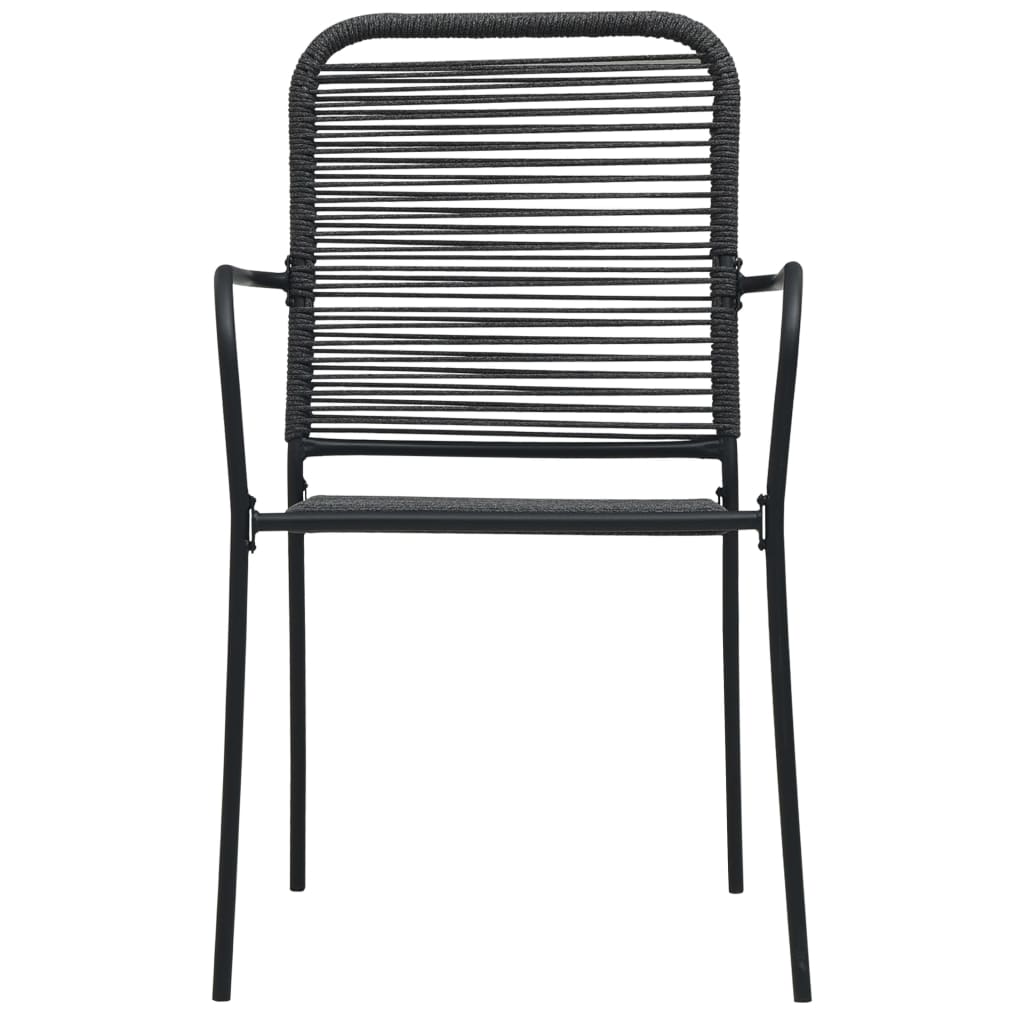 vidaXL Garden Chairs 4 pcs Cotton Rope and Steel Black