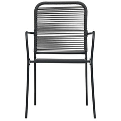 vidaXL Garden Chairs 4 pcs Cotton Rope and Steel Black