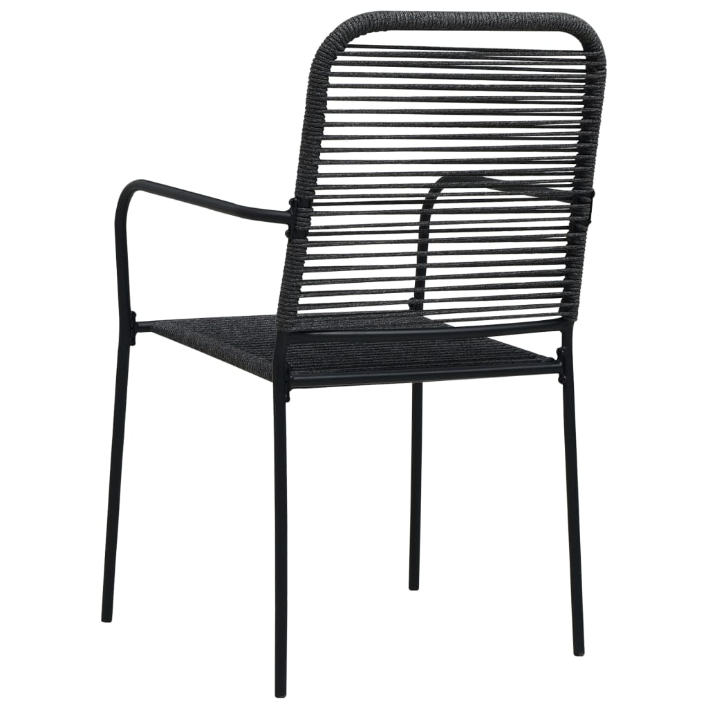 vidaXL Garden Chairs 4 pcs Cotton Rope and Steel Black