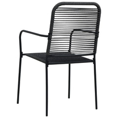 vidaXL Garden Chairs 4 pcs Cotton Rope and Steel Black