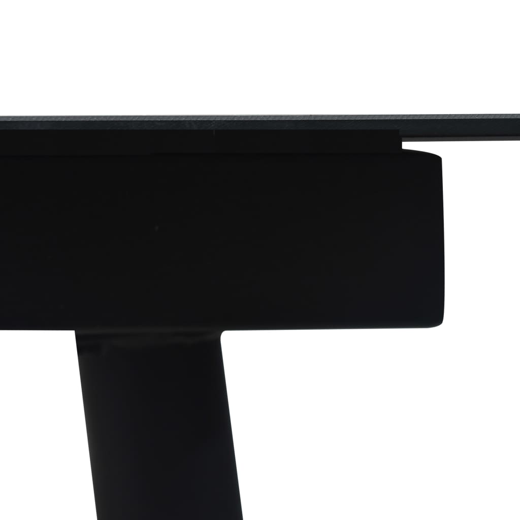 vidaXL Garden Dining Table Black 80x80x74 cm Steel and Glass