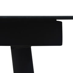 vidaXL Garden Dining Table Black 80x80x74 cm Steel and Glass