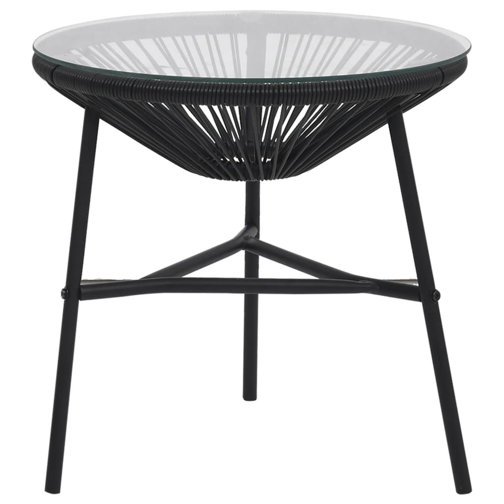 vidaXL 3 Piece Outdoor Dining Set PVC Rattan Black