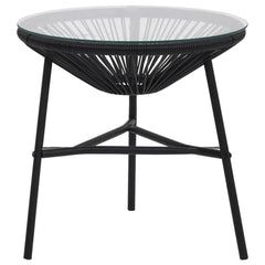 vidaXL 3 Piece Outdoor Dining Set PVC Rattan Black