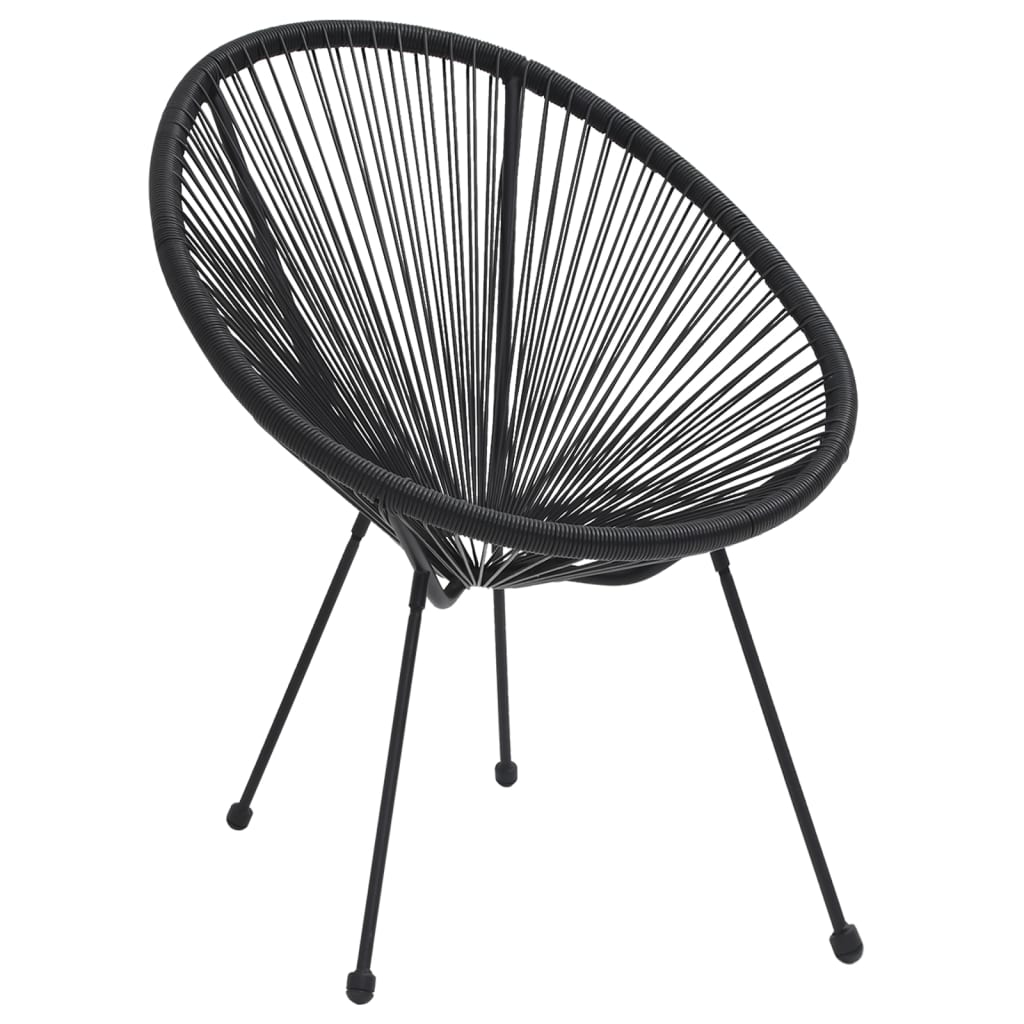 vidaXL 3 Piece Outdoor Dining Set PVC Rattan Black