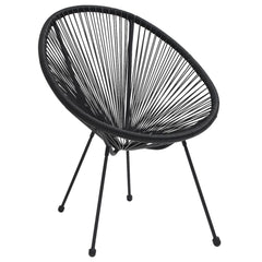 vidaXL 3 Piece Outdoor Dining Set PVC Rattan Black