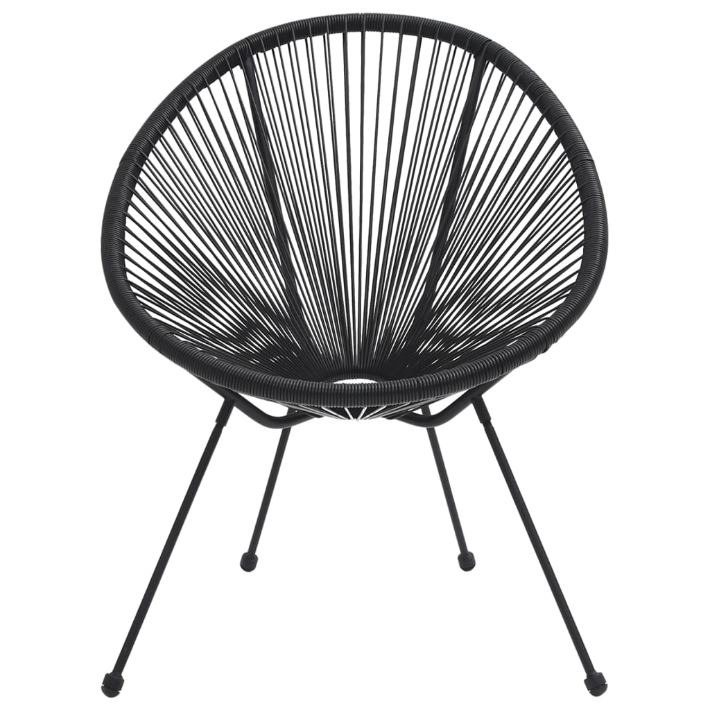 vidaXL 3 Piece Outdoor Dining Set PVC Rattan Black