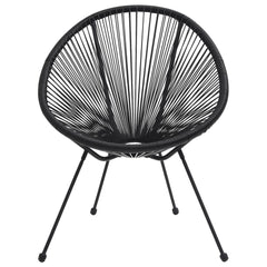 vidaXL 3 Piece Outdoor Dining Set PVC Rattan Black