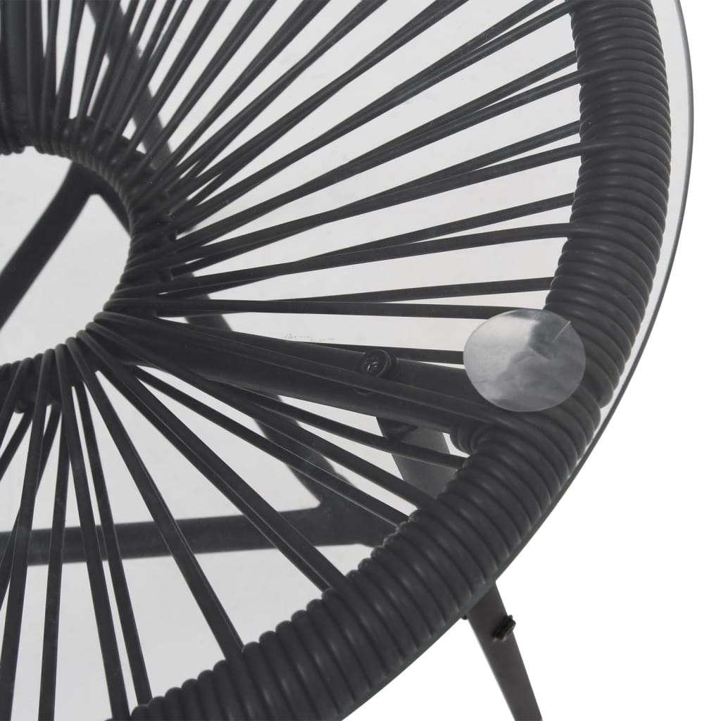 vidaXL 3 Piece Outdoor Dining Set PVC Rattan Black