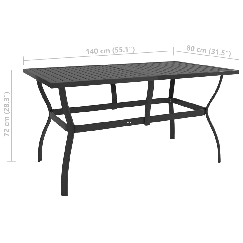 vidaXL Garden Table Anthracite 190x80x72 cm Steel