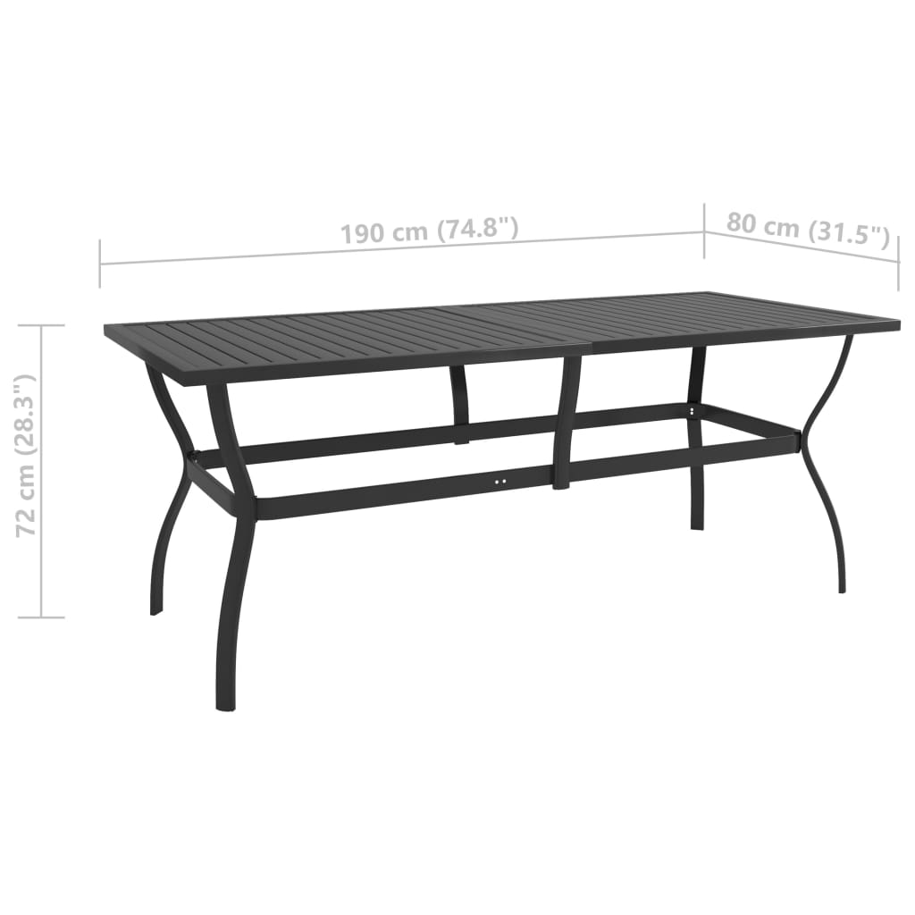 vidaXL Garden Table Anthracite 190x80x72 cm Steel