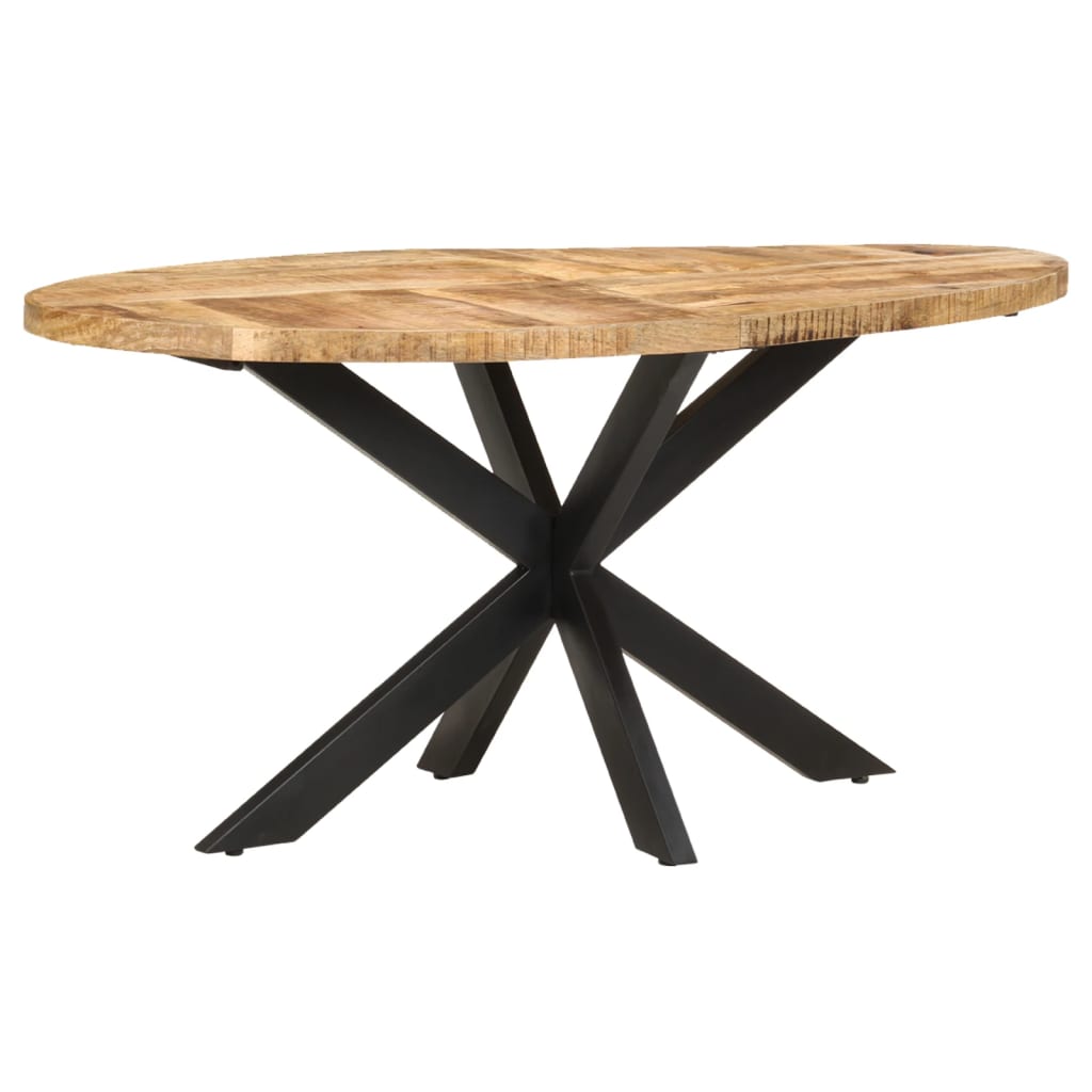 vidaXL Dining Table Round 100x100x75 cm Rough Mango Wood