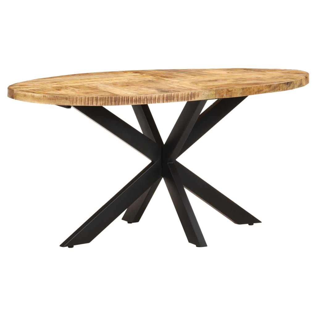 vidaXL Dining Table Round 100x100x75 cm Rough Mango Wood