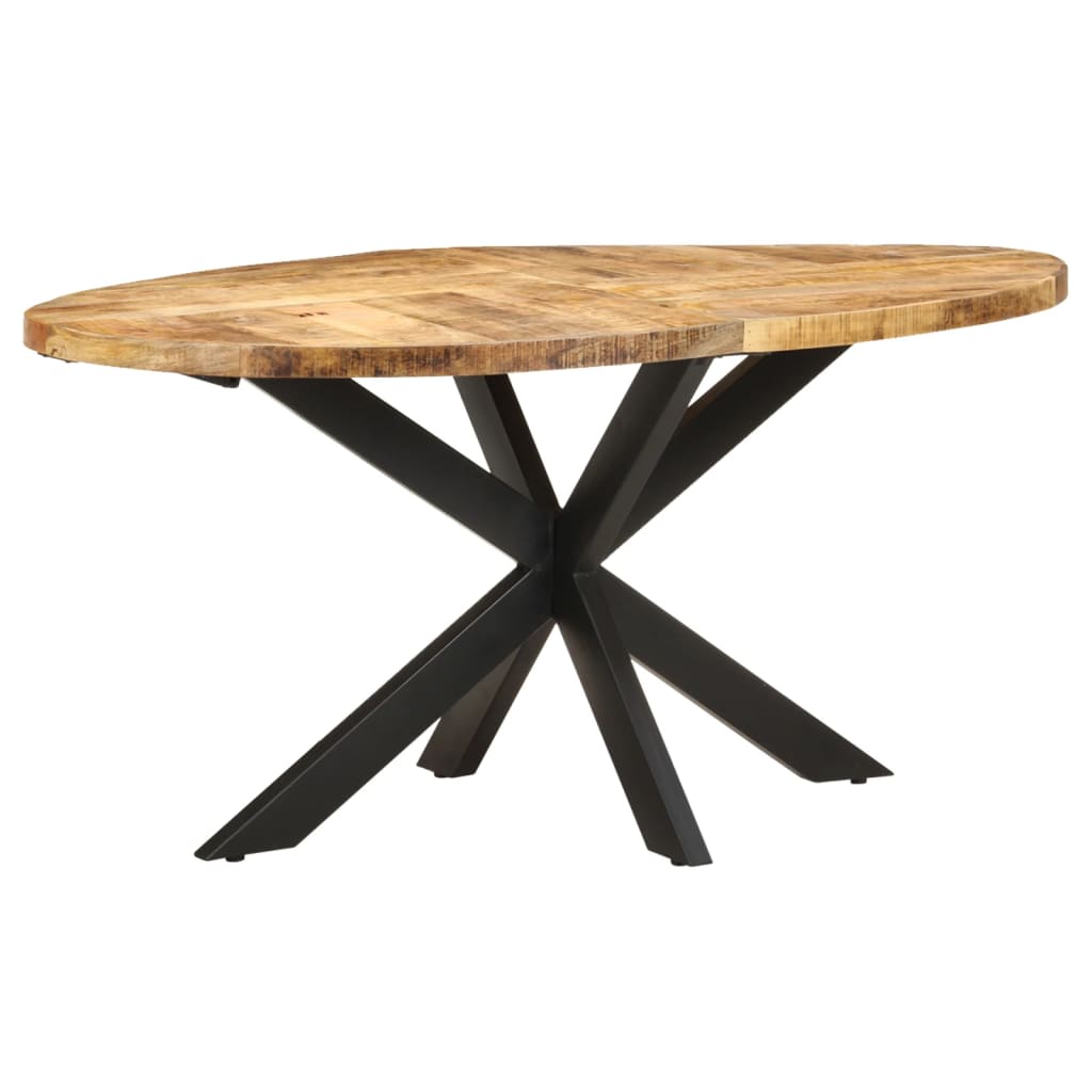 vidaXL Dining Table Round 100x100x75 cm Rough Mango Wood