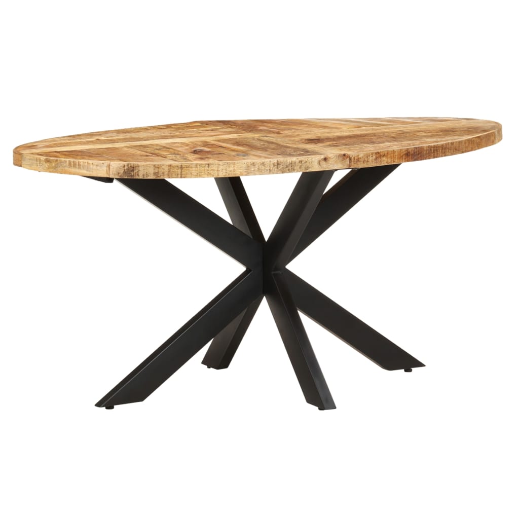 vidaXL Dining Table Round 100x100x75 cm Rough Mango Wood