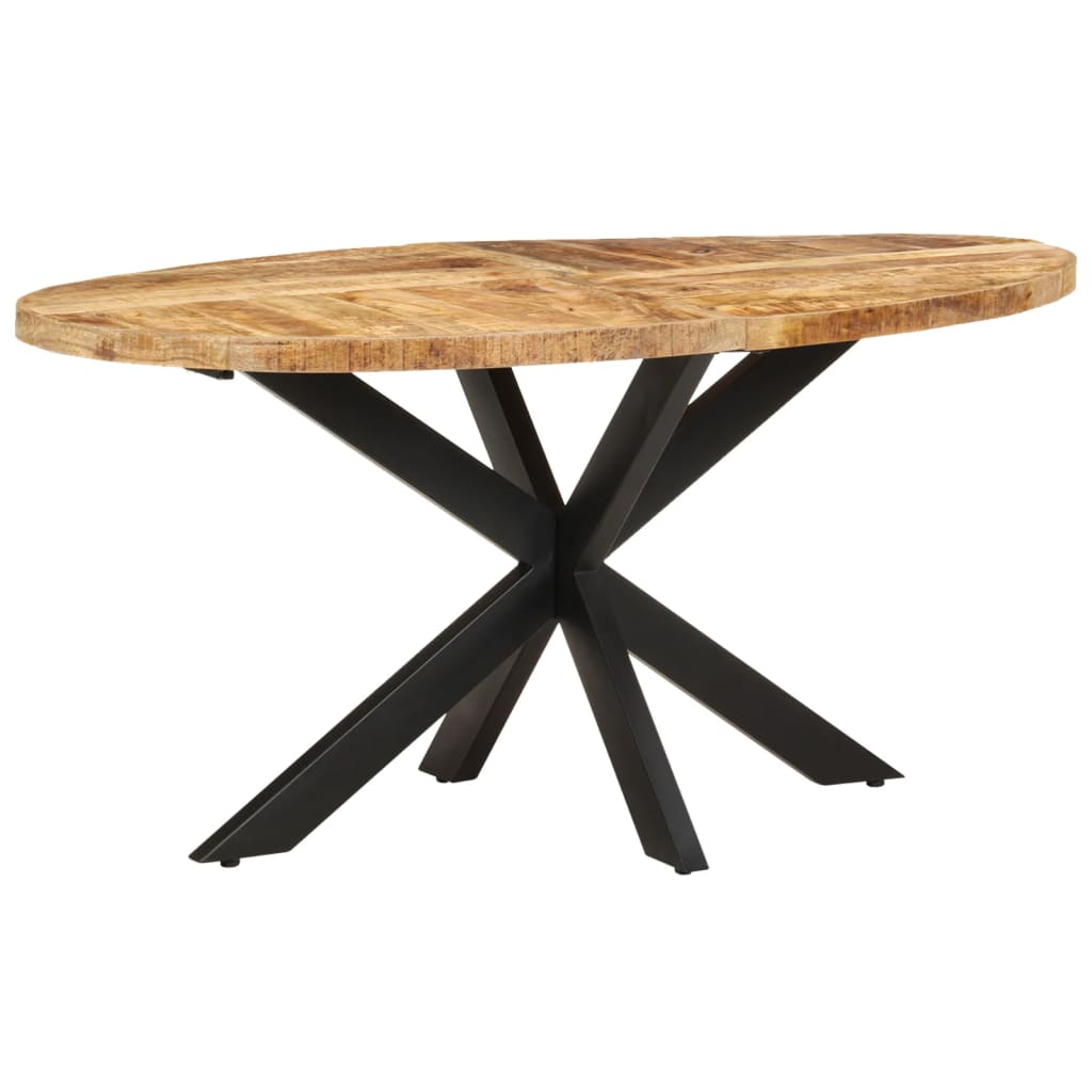 vidaXL Dining Table Round 100x100x75 cm Rough Mango Wood