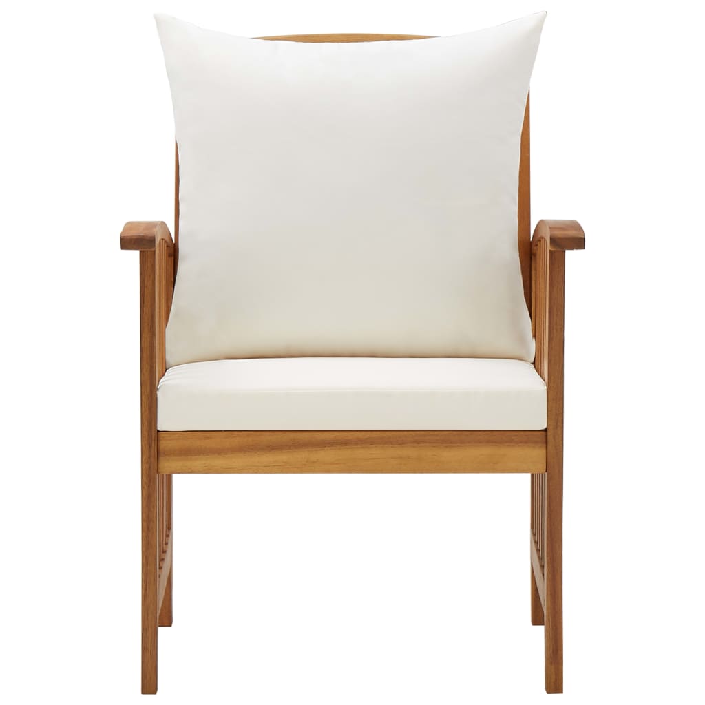 vidaXL Garden Chairs with Cushions 2 pcs Solid Acacia Wood