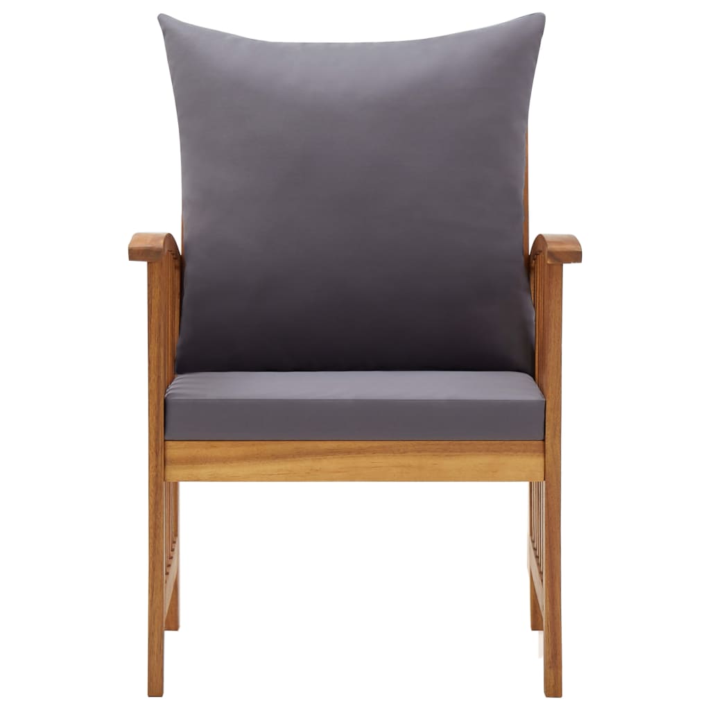 vidaXL Garden Chairs with Cushions 2 pcs Solid Acacia Wood