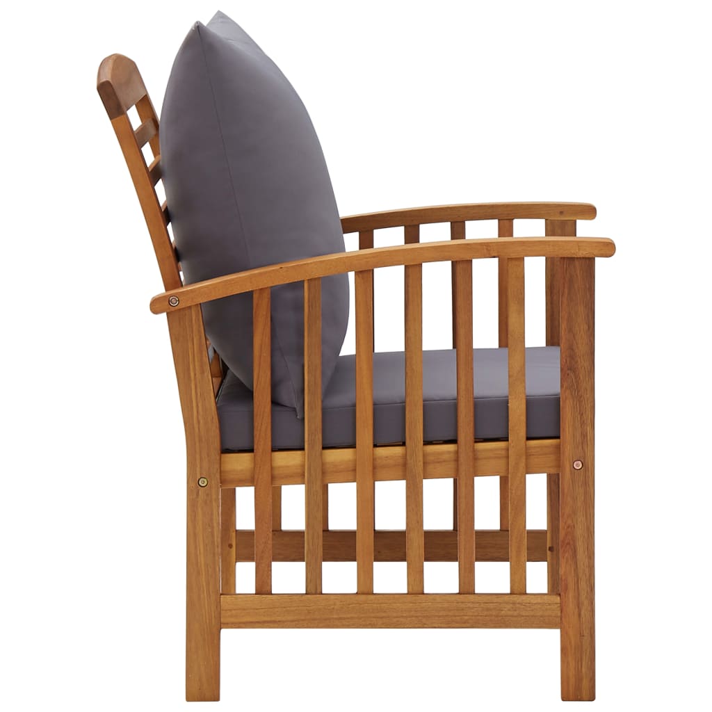vidaXL Garden Chairs with Cushions 2 pcs Solid Acacia Wood